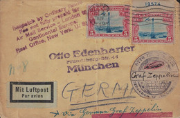 ETATS-UNIS - LETTRE AERIENNE DE 1928 - VIA GEMAN GRAF ZEPPELIN - GRIFFE DESPATCH BY ORDINARY ....... - Covers & Documents