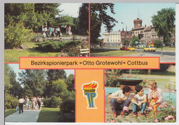 (96184) AK Cottbus, Pionierpark -Otto Grotewohl- Mehrbildkarte, 1988 - Cottbus