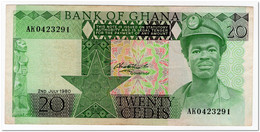 GHANA,20 CEDIS,1980,P.21b,XF - Ghana