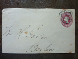 1886  Letter  Queen Victoria 2d And Half Penny  Embossed  London PERFECT - Covers & Documents