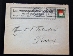Suisse Switzerland - Timbre De 10c 1924 Pro Patria Seul Sur Lettre - Covers & Documents