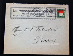 Suisse Switzerland - Timbre De 10c 1924 Pro Patria Seul Sur Lettre - Lettres & Documents