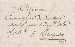 DDZ 886 - Lettre Précurseur 91 YPRES An 4 Vers BRUGES - Le Commissaire Exécutif Du Canton D' HAERINGUE , Signée Herou - 1794-1814 (Periodo Francese)