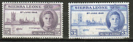 Sierra Leone 1946 George VI  Set Of Stamps Issued As The Victory Set. - Sierra Leona (...-1960)