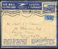 1946 South Africa Upgraded Air Letter Lugbrief Stationery - Mansfield England - Luftpost