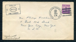 1941 USA American Base Forces Iceland  Baldurshagi A.P.O. 810 Censor Cover - 5 East 51st Street, New York - Storia Postale