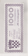 CROATIA  1000 HRD Voucher Receipt For Croatian Military Forces And For The Wounded - Croatie