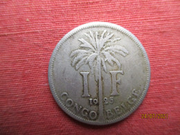 Congo Belge 1 Franc 1925 - 1910-1934: Albert I.