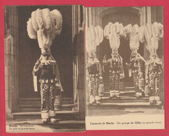 Binche - Le Carnaval - Gilles En Grande Tenue - 2 Cartes Postales - 1928 ( Voir Verso ) - Binche