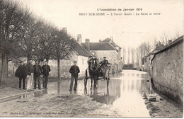 Cpa Bray Sur Seine, Inondation De Janvier 1910,l'espoir Renait. - Bray Sur Seine