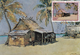 POLYNESIE. CARTE MAXIMUM. N° PA 43. LES ARTISTES EN POLYNESIE. JEAN MASSON.  PAPEETE. 14 DEC 70 - Brieven En Documenten