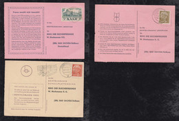 Saarland Saar 1956-58 3x Drucksache + Postkarte Saarbrücken + Püttlingen Nach Bad Sachsa - Collezioni & Lotti