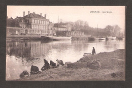 CPA  16 CHARENTE COGNAC  LES QUAIS LES LAVANDIERES BOAT SHIPING RIVER FRANCE WOMEN WASHING - Cognac