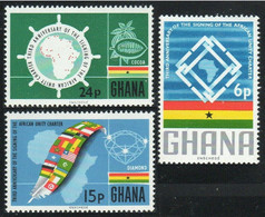 1966	Ghana	266-268	3 Years Charter Of African Unity - Timbres