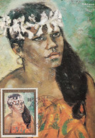 POLYNESIE. CARTE MAXIMUM. N° PA 87.  LES ARTISTES DE POLYNESIE. 1974. HENRIETTE ROBIN.  PAPEETE. 12 DEC 74 - Brieven En Documenten