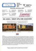 Catalogue PHILOTRAIN 2007-5 November Neuheiten LEMATEC Spur O NS 2400- En Néerlandais, Allemand, Anglais Et Français - Dutch