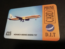 GREAT BRITAIN   25 POUND  AIR PLANES    DIT PHONECARD    PREPAID CARD      **5914** - Collezioni