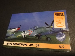 GREAT BRITAIN   3 POUND  AIR PLANES  ME-109   DIT PHONECARD    PREPAID CARD      **5916** - [10] Colecciones