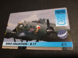 GREAT BRITAIN   3 POUND  AIR PLANES  B-17   DIT PHONECARD    PREPAID CARD      **5917** - Verzamelingen