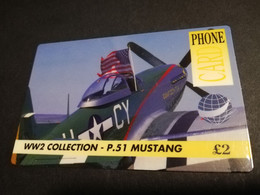 GREAT BRITAIN   3 POUND  AIR PLANES  P-51 MUSTANG   DIT PHONECARD    PREPAID CARD      **5918** - [10] Collections