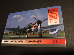 GREAT BRITAIN   1 POUND  AIR PLANES  TOMAHAWK   DIT PHONECARD    PREPAID CARD      **5922** - [10] Colecciones