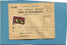 Marcophilie-Nouvelle Calédonie >Lettre- Sce Recouvrement  Cad 1966-stamps  Thematic*N°320-Flower Ixora - Briefe U. Dokumente