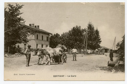 Xertigny Vosges ( 88)  Bel Attelage De Boeufs Place De La Gare .carte Animée. - Xertigny