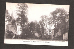 CPA 80 SOMME Picquigny EGLISE ET RUINES DU CHATEAU  L CARON AMIENS - Picquigny