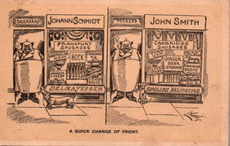 Satire Politique - A Quick Change Of Front - Illustration Charrison - Delikatessen, English Delicacies (Sausages) - Satira