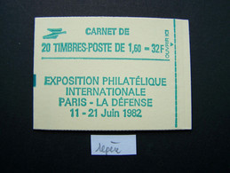 2219-C1 CONF. 8 CARNET REPERE VERT FERME 20 TIMBRES LIBERTE DE GANDON 1,60 VERT PHILEXFRANCE 82 - Unclassified