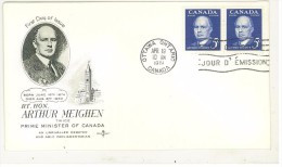 CANADA  - FDC - ANNO 1961 - ARTHUR MEIGHEN - COPPIA - 1961-1970