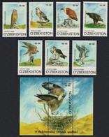 Uzbekistan 1999, Birds Of Prey, MNH S/S And Stamps Set - Ouzbékistan