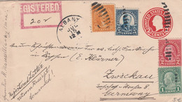 USA Ganzsachenbrief Als Einschreiben Albany Minn Nach Zwickau 1926 - 1921-40