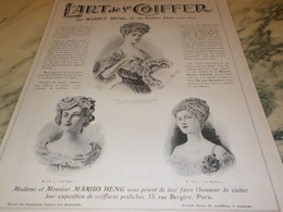 ANCIENNE PUBLICITE L ART DE SE  COIFFER DE MARIUS HENG 1906 - Accessories