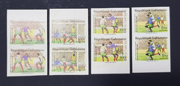 GABON 1989 IMPERF ND NON DENTELE - MICHEL Mi 1945 /8 SOCCER WORLD CUP ITALY COUPE MONDE FOOTBALL ITALIE 1990 - RARE MNH - 1990 – Italie