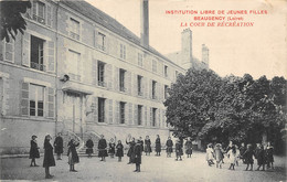 45-BEAUGENCY-INSTITUTION LIBRE DE JEUNE FILLES ,  LA COUR DE RECREATION - Beaugency