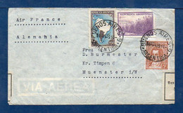 Argentina (BA) To Germany (Muenster), 1939, Cover Via AIR FRANCE, Currency Censor Tape - Cartas