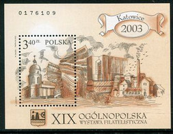 POLAND 2003 Katowice Philatelic Exhibition Perforated Block  MNH / **.  Michel 157A - Nuevos