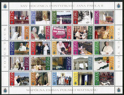 POLAND 2003 25th Anniversary Of Pontificate Sheetlet  MNH / **.  Michel 4018-42 Kb - Nuevos