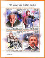 A7086 - TOGO, Error, 2019, MISPERF MINIATURE SHEET: Einstein, Music, Physics - Albert Einstein