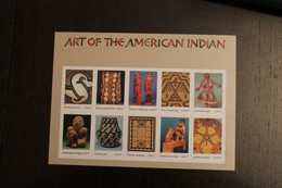 USA 2004; Kunst Amerikanischer Indianerstämme; Folienbogen, Sk, MiNr  3853-62, MNH - Hojas Completas