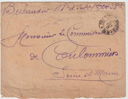 4381 Enveloppe 1917 WW1 TRESORS ET POSTES SP83 Berlandier Originaire De Tarascon - Commissaire De Police Coulommiers - 1877-1920: Semi Modern Period