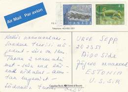 GOOD Canada Postcard - Landscape  To ESTONIA 1991 - Good Stamped: Fish ; Reptile - Brieven En Documenten