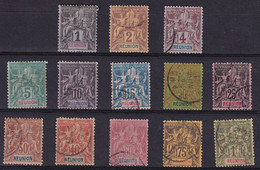 Réunion 1892 - Type Groupe YT N°32/44 Oblitérés - Cote 210€ - En L'état Voir Scan - Gebruikt