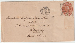 4395 Lettre Cover 1893 Entier Postal Suède SWEDEN Pour Leipzig Cachet Marseille à Lyon - - Postwaardestukken