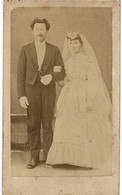 Oude Foto CDV Karton Cabinet Portrait Carte De Visite Photographe Marriage Wedding Trouwfoto Huwelijk Old Photo 19e - Zonder Classificatie