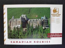 Entier Postal Stationnary Postage Paid Port Payé Fairmont Banff Springs Hotel Montagnes Rocheuses Canadian Rockies - 1953-.... Règne D'Elizabeth II