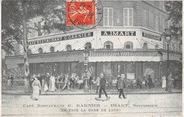 CPA 75 PARIS XIIe CAFE RESTAURANT G.GARNIER ET A.IMART EN FACE DE LA GARE DE LYON - Arrondissement: 12