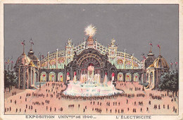 Image; 13.5 X 9.5  Exposition Universelle Paris 1900. L'Electricité  Chicorée A La  Bergère 59 Haubourdin (voir Scan) - Andere & Zonder Classificatie
