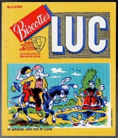 Buvard "Biscottes LUC" 36 CHÂTEAUROUX Indre * Fable De La Fontaine "Le Meunier, Son Fils Et L'ÂNE" Pub Publicité - Biscottes